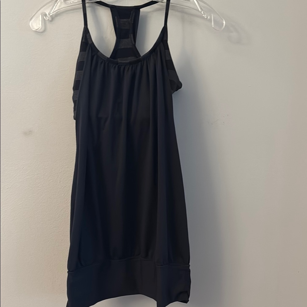 Lululemon Black Strappy Tank Top with built in sports bra